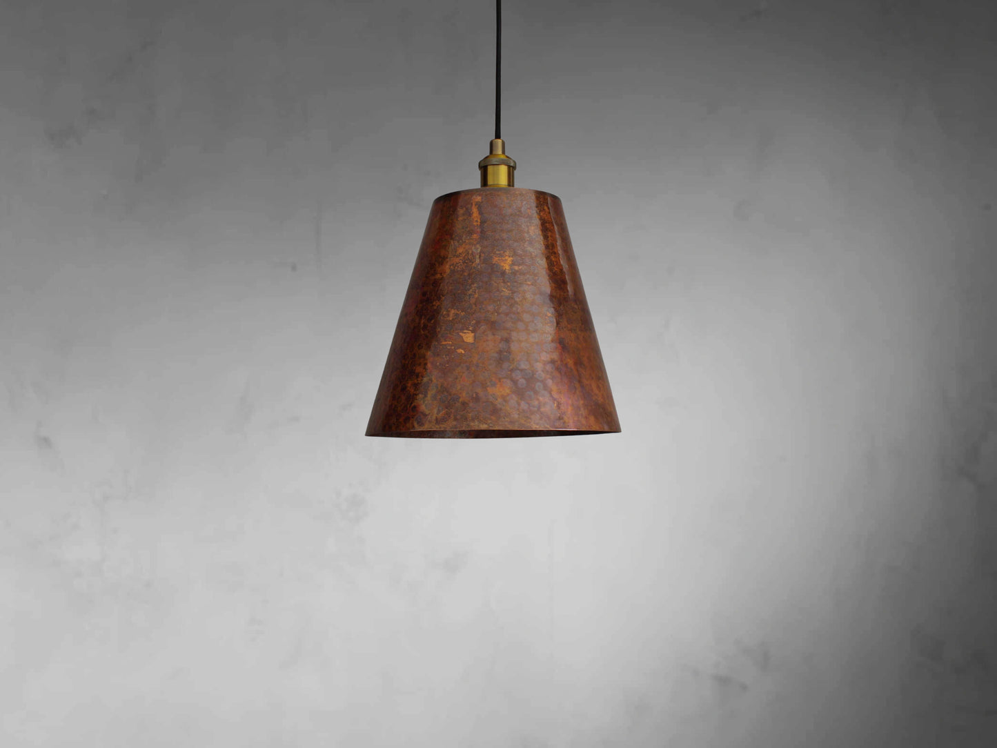 Hammered Copper Cone Pendant Light