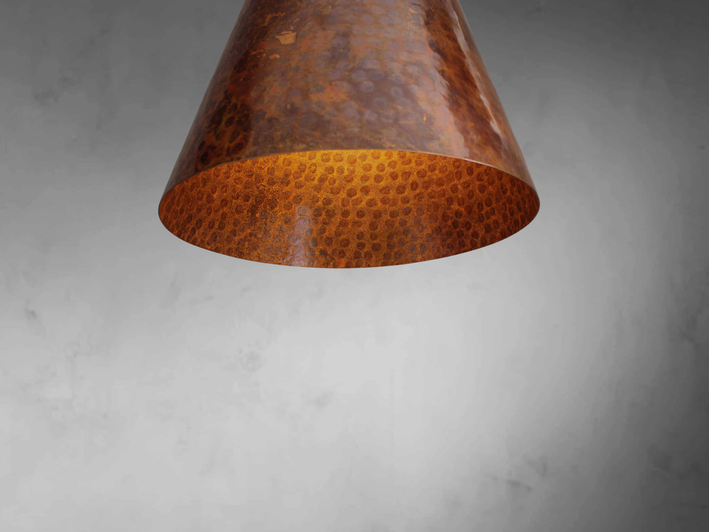 Hammered Copper Cone Pendant Light