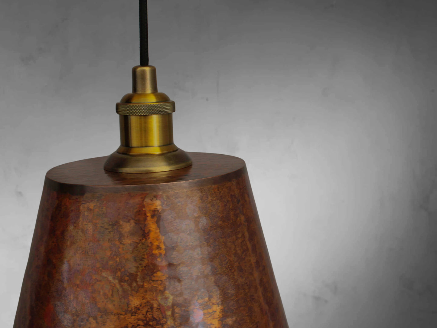 Hammered Copper Cone Pendant Light
