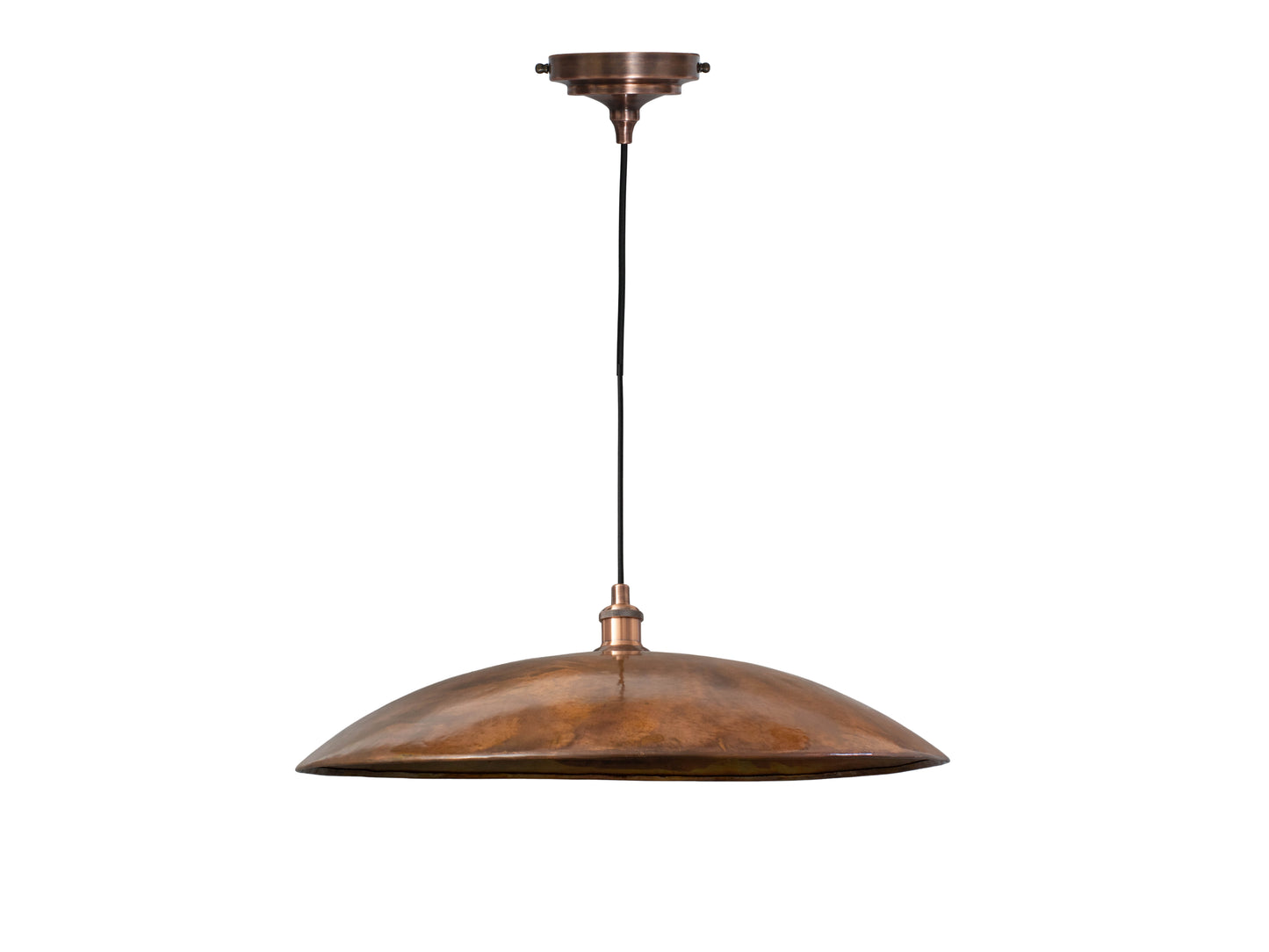 Oxidized Copper Flat Pendant Light