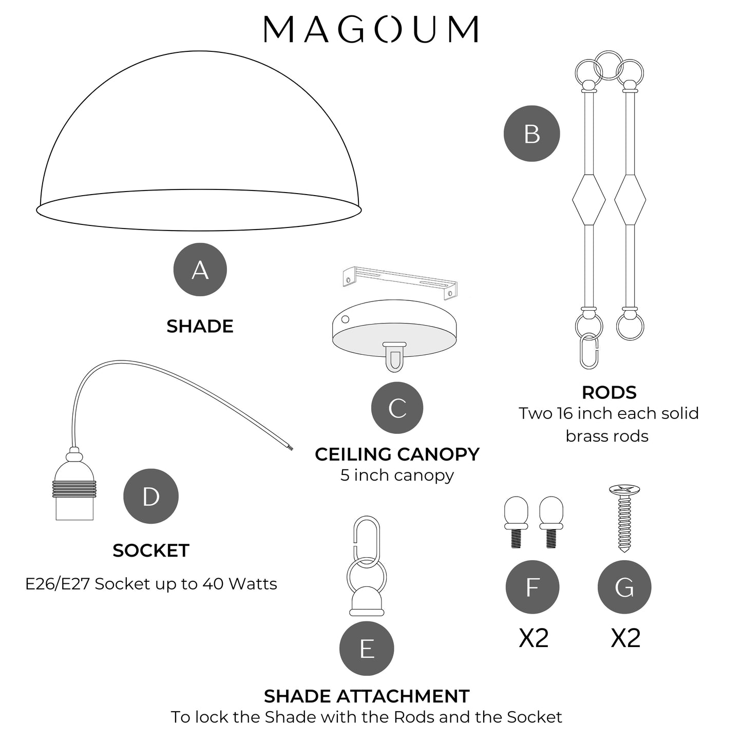 Brass Dome Pendant Light