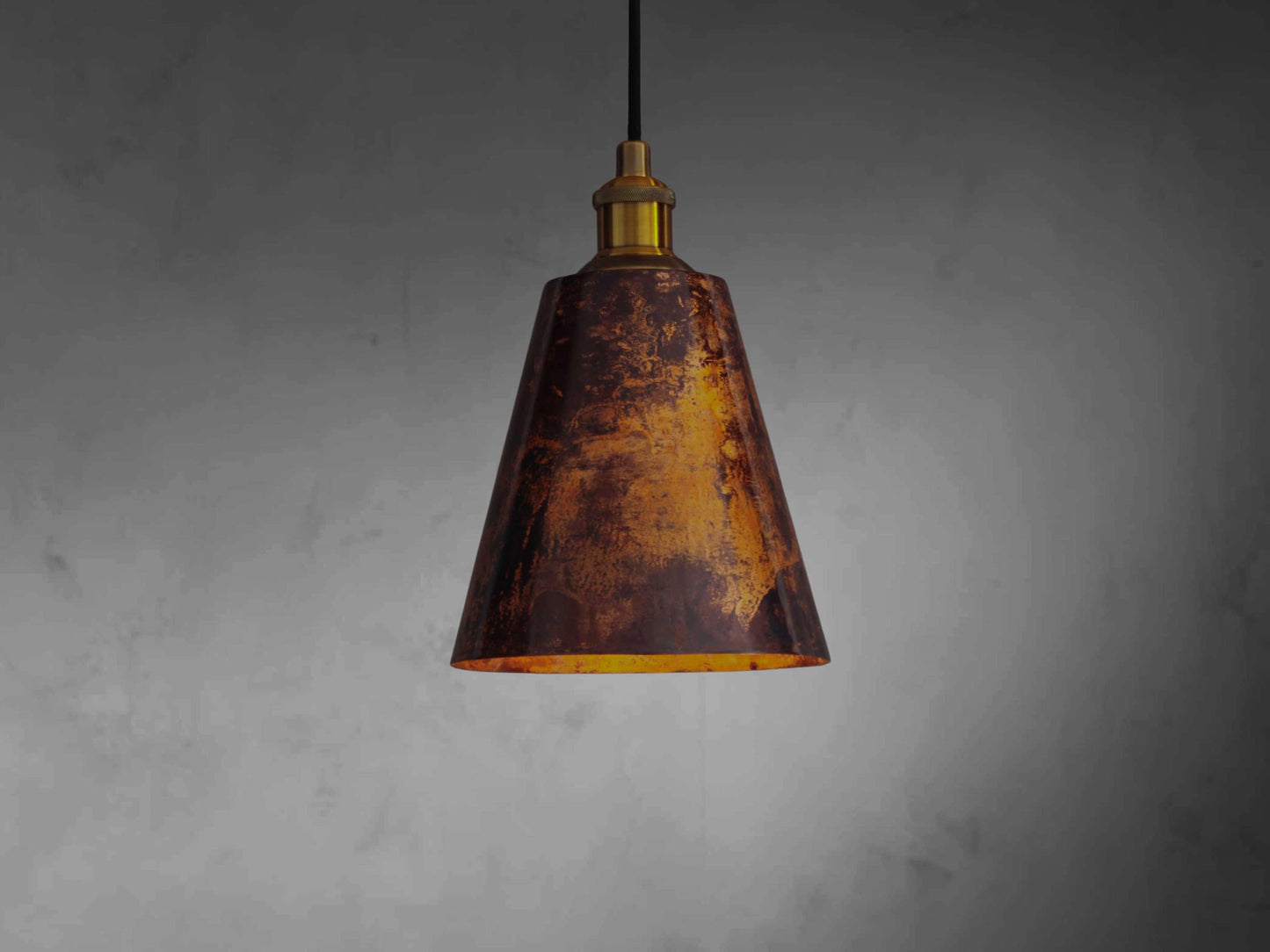 Smooth Copper Cone Pendant Light