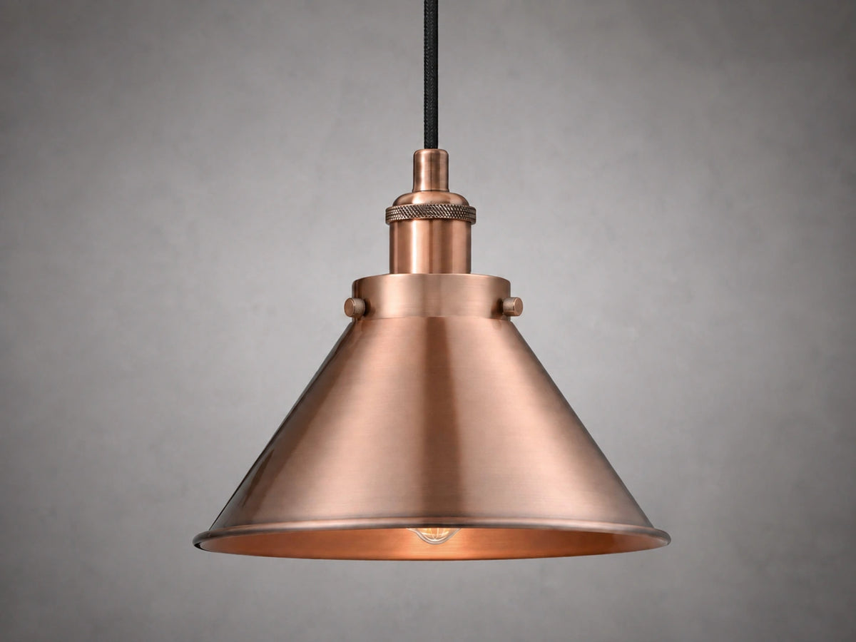 Antique Copper Cone Pendant Light