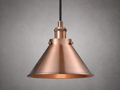 Antique Copper Cone Pendant Light