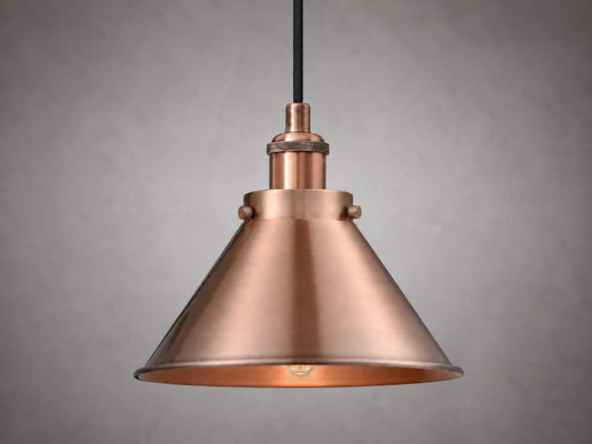 Antique Copper Cone Pendant Light