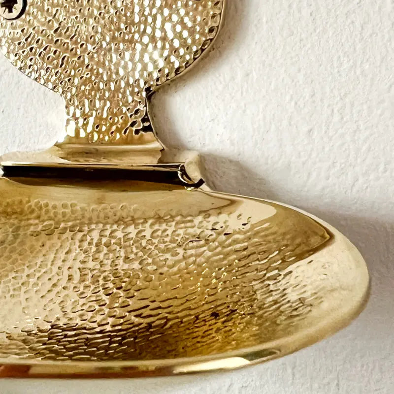 Hammered Unlacquered Brass Soap Dish