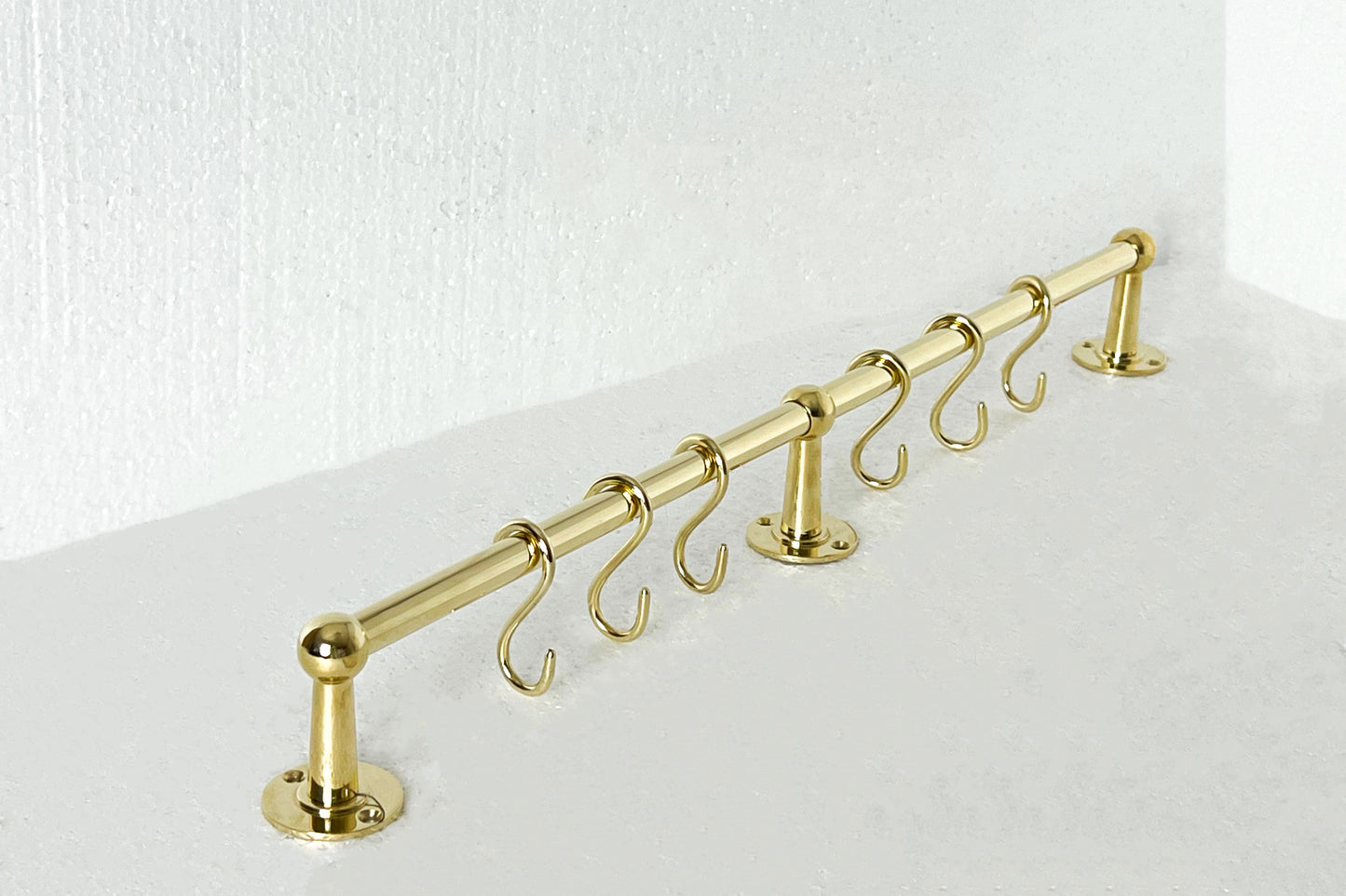 Unlacquered Brass Kitchen Hanging Rail