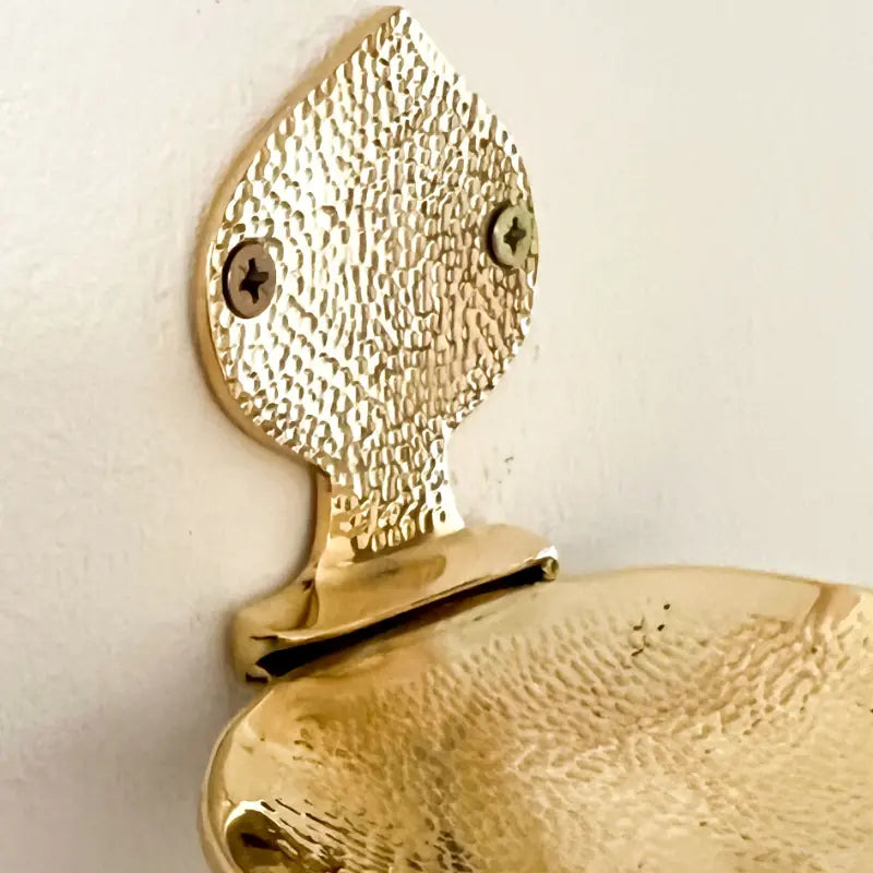 Hammered Unlacquered Brass Soap Dish