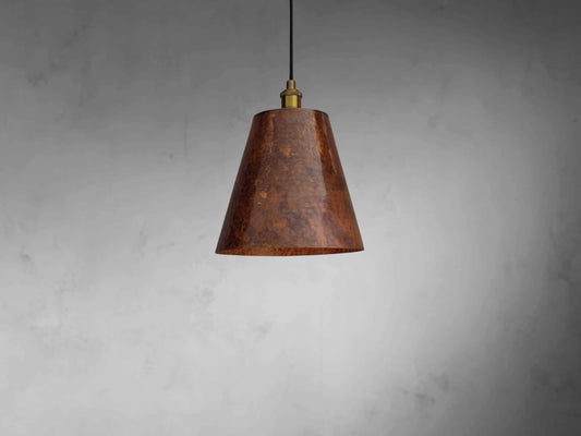 Hammered Copper Cone Pendant Light