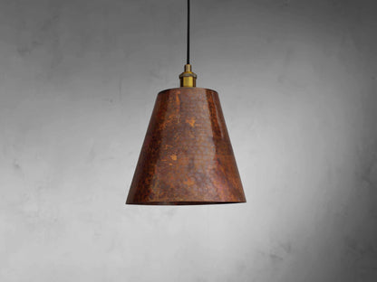 Hammered Copper Cone Pendant Light