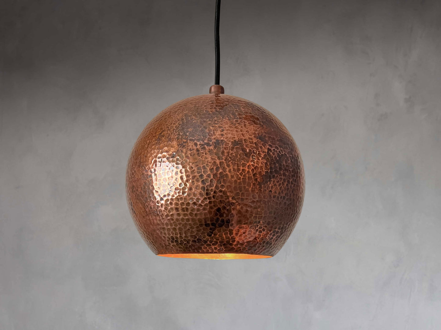 Oxidized Copper Globe Pendant Light