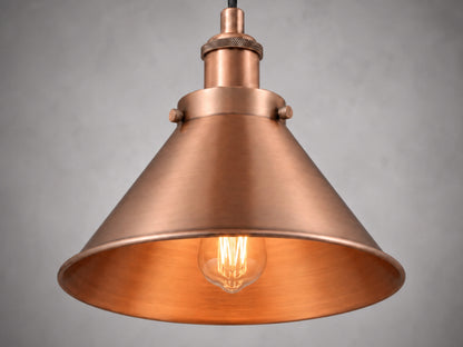 Antique Copper Cone Pendant Light