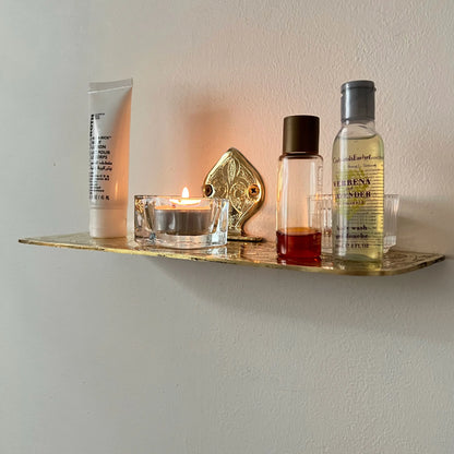 Engraved Unlacquered Brass Shelf