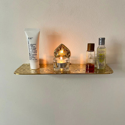 Engraved Unlacquered Brass Shelf