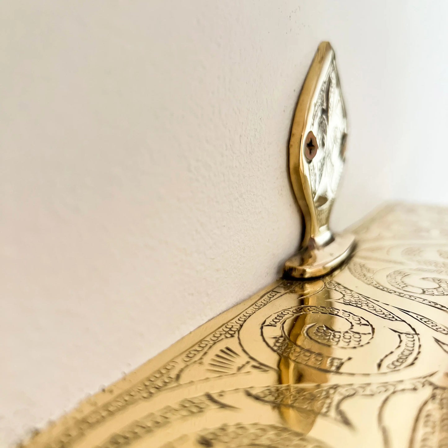 Engraved Unlacquered Brass Shelf