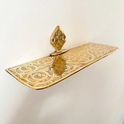 Engraved Unlacquered Brass Shelf