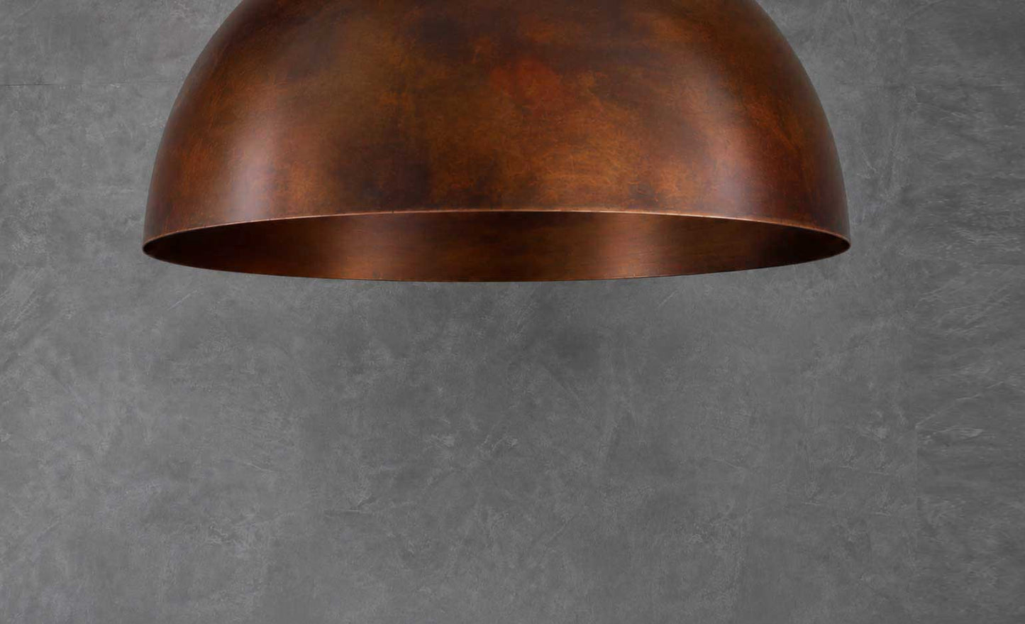 Oxidized Smooth Copper Dome Pendant Light