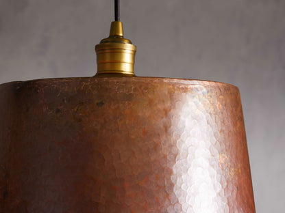 Hammered Copper Cone Pendant Light