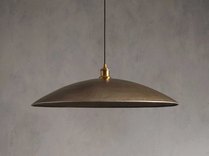 Low Profile Vintage Brass Pendant Light