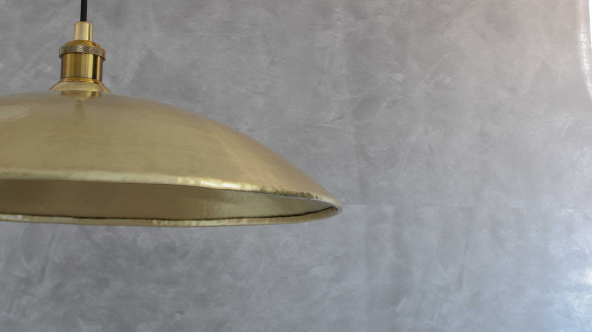 Hammered Brushed Brass Pendant Light