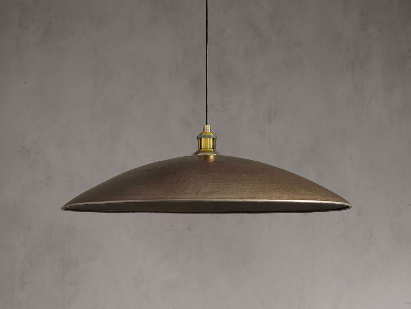 Low Profile Flat Bronze Brass Pendant Light