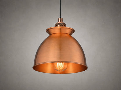 Antique Copper Dome Pendant Light