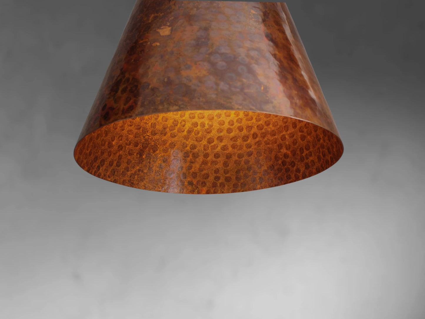Hammered Copper Cone Pendant Light