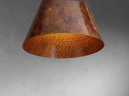 Hammered Copper Cone Pendant Light