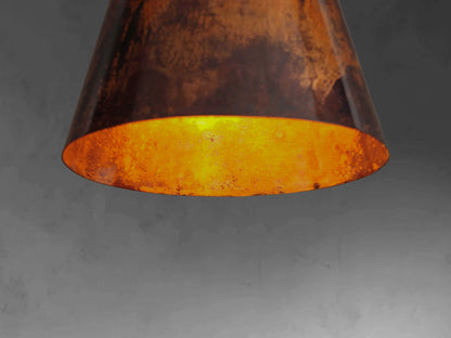 Smooth Copper Cone Pendant Light