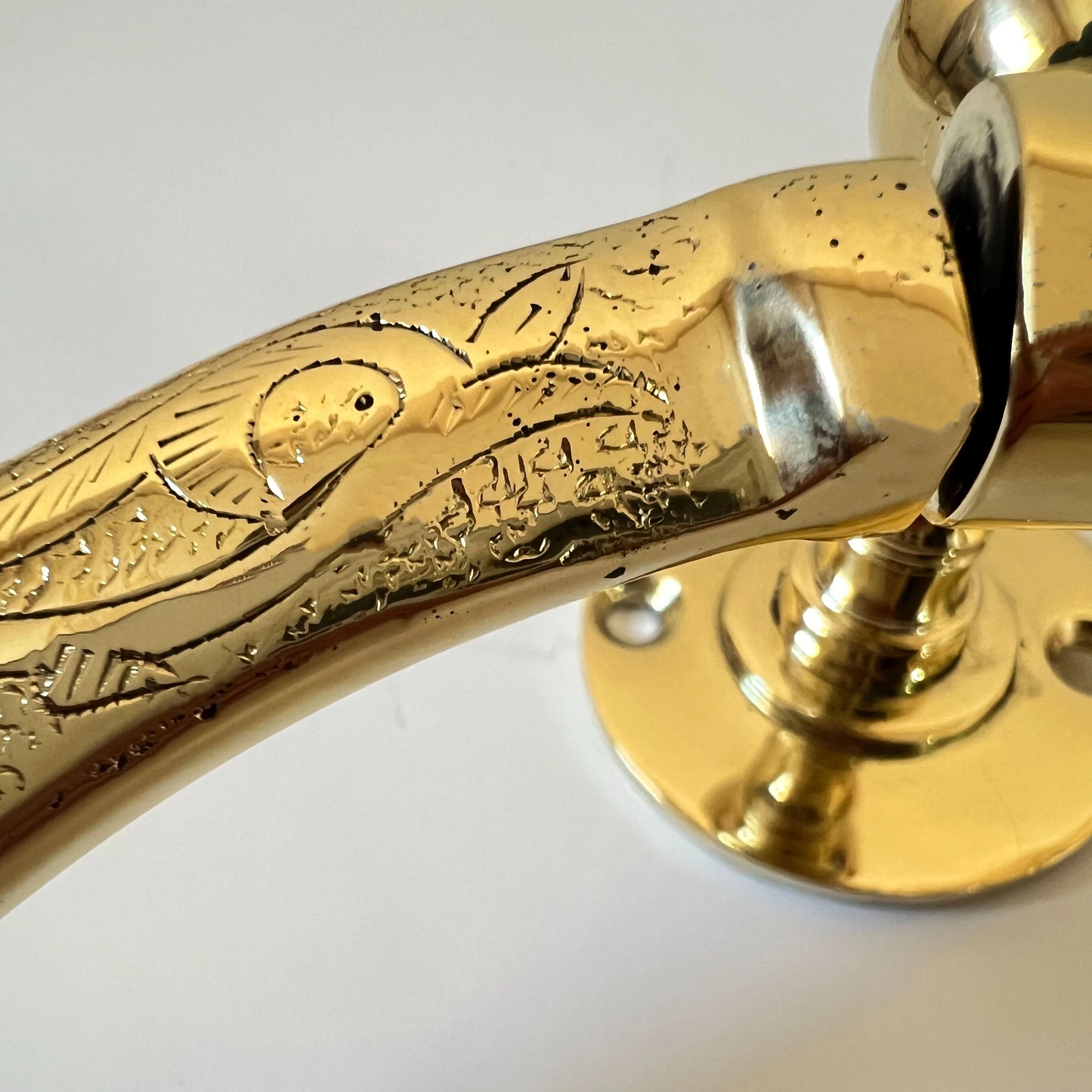 Engraved Unlacquered Brass Towel Ring