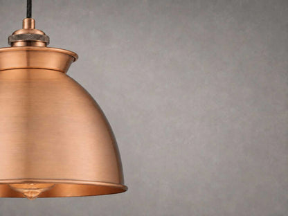 Antique Copper Dome Pendant Light