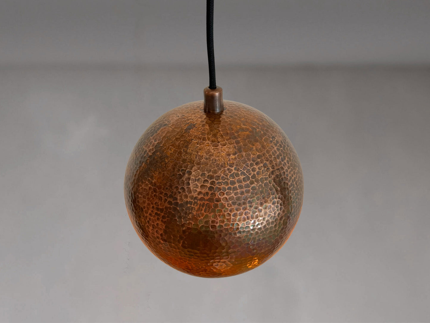 Oxidized Copper Globe Pendant Light