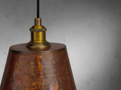 Hammered Copper Cone Pendant Light