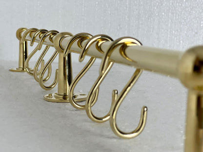 Unlacquered Brass Kitchen Hanging Rail