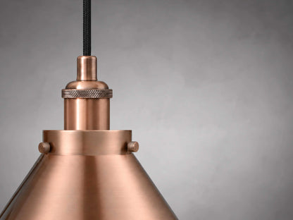 Antique Copper Cone Pendant Light