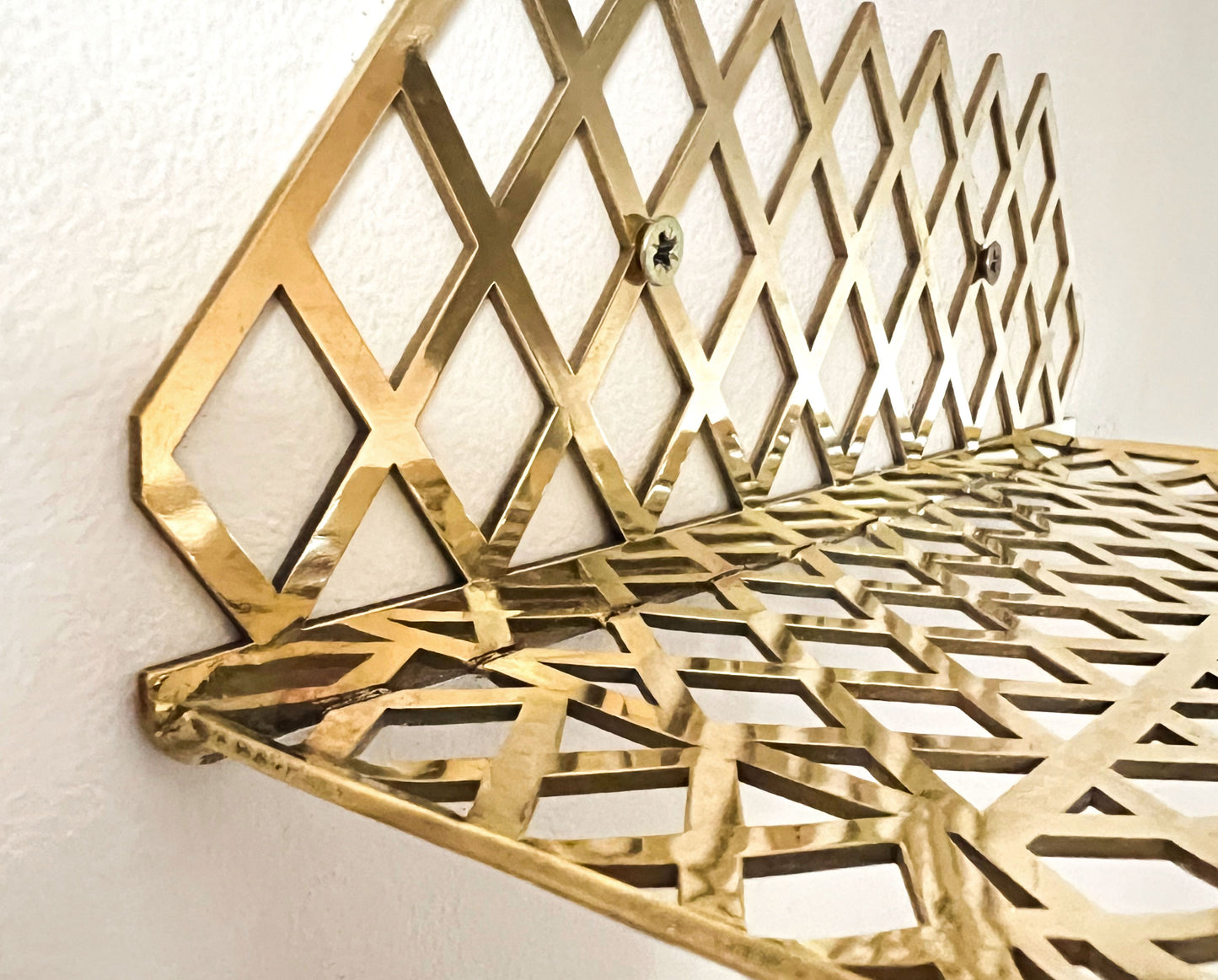 Unlacquered Solid Brass Shelf