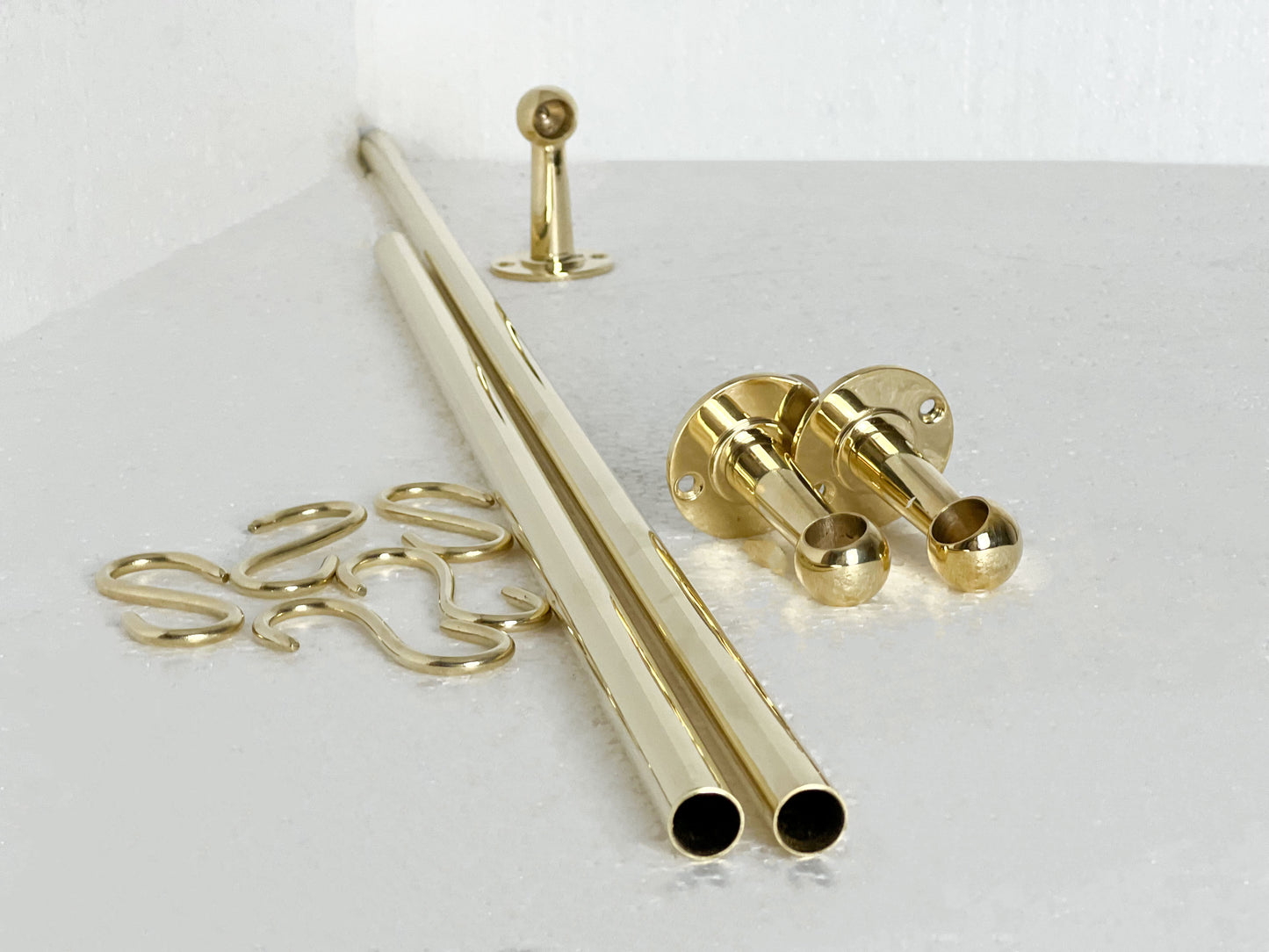 Unlacquered Brass Kitchen Hanging Rail