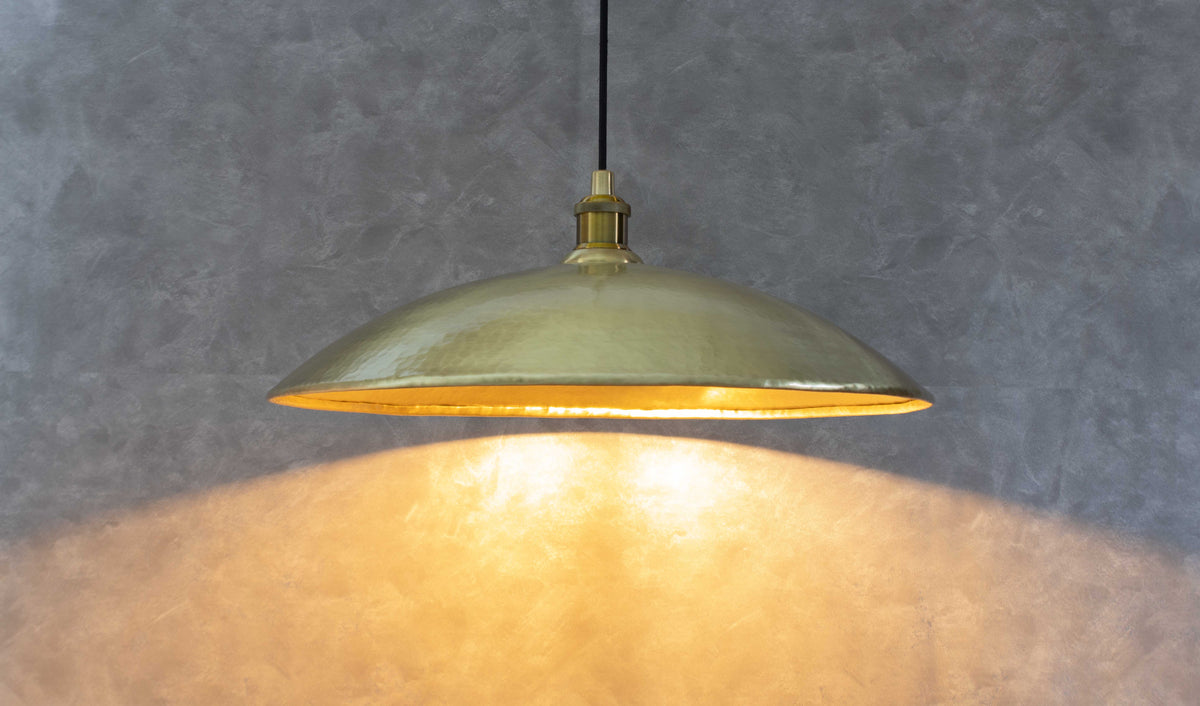 Hammered Brushed Brass Pendant Light
