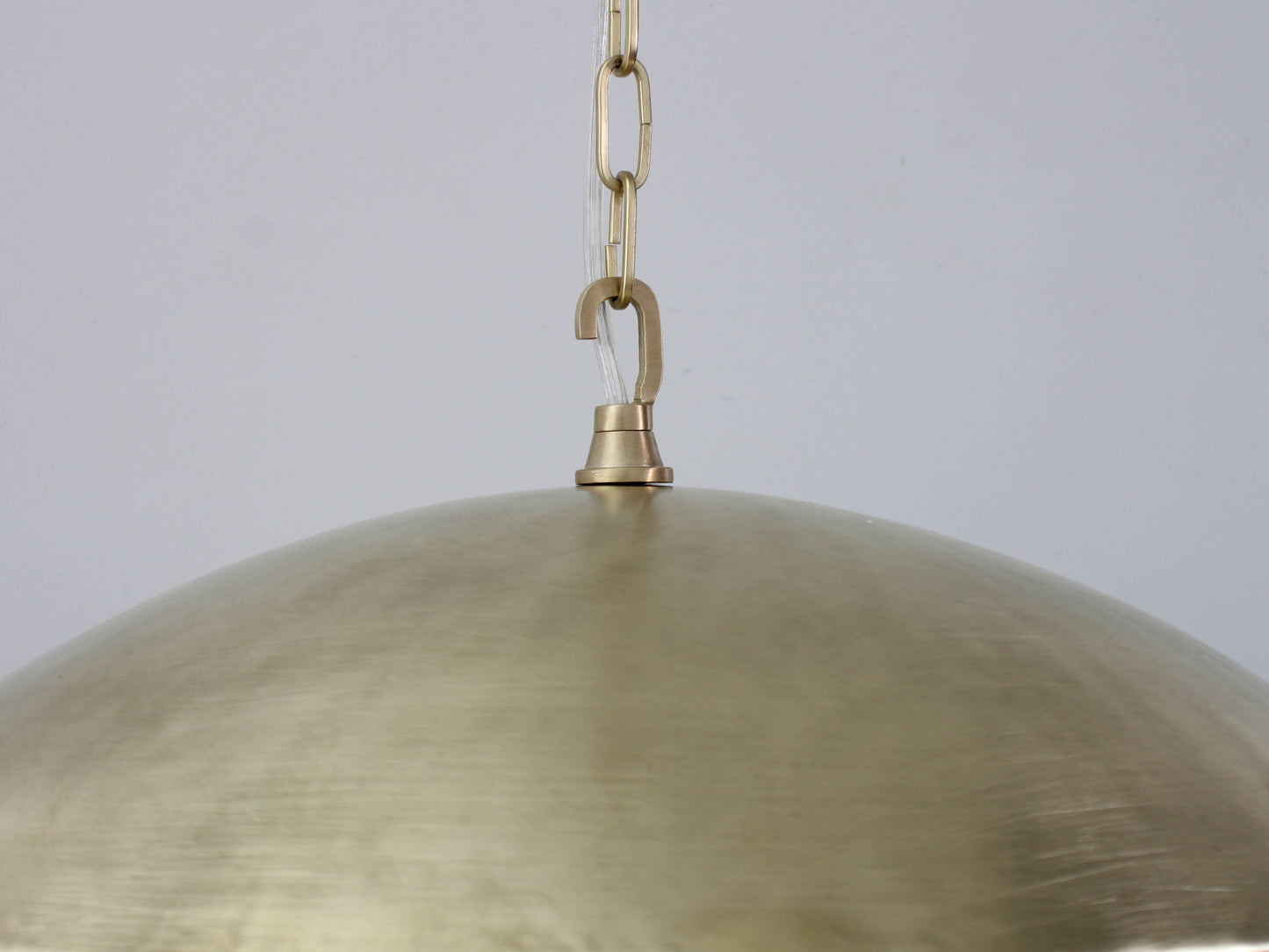 Low Profile Flat Brushed Brass Pendant Light