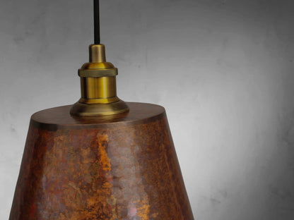 Hammered Copper Cone Pendant Light