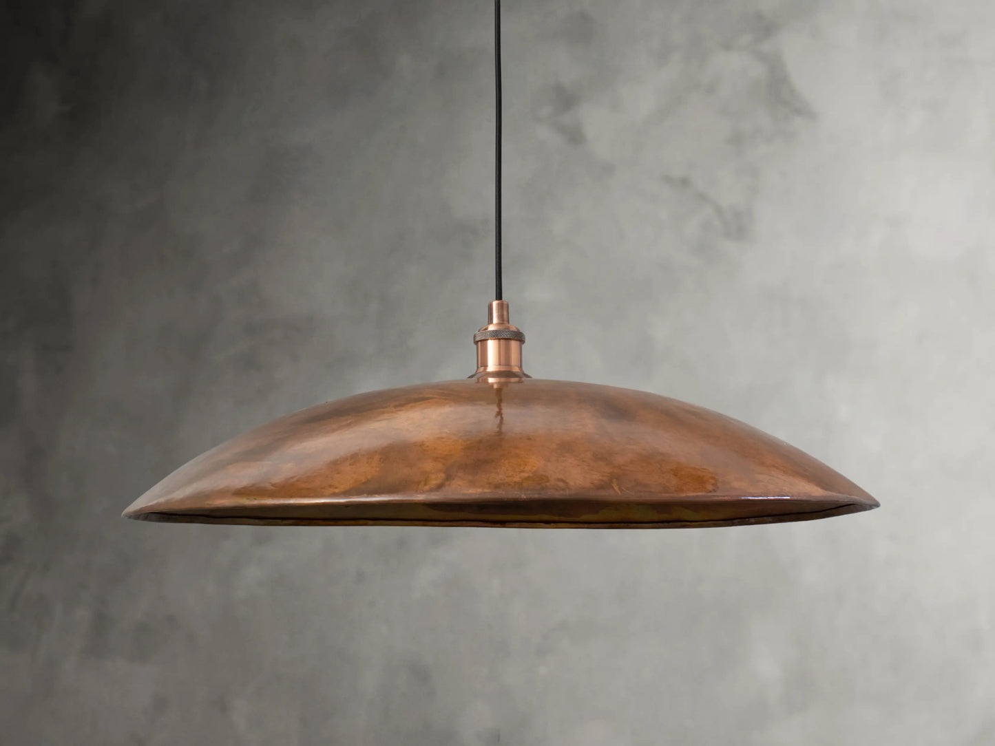 Oxidized Copper Flat Pendant Light