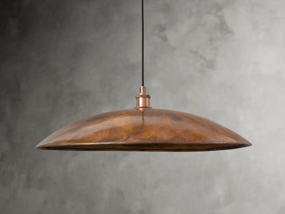 Oxidized Copper Flat Pendant Light