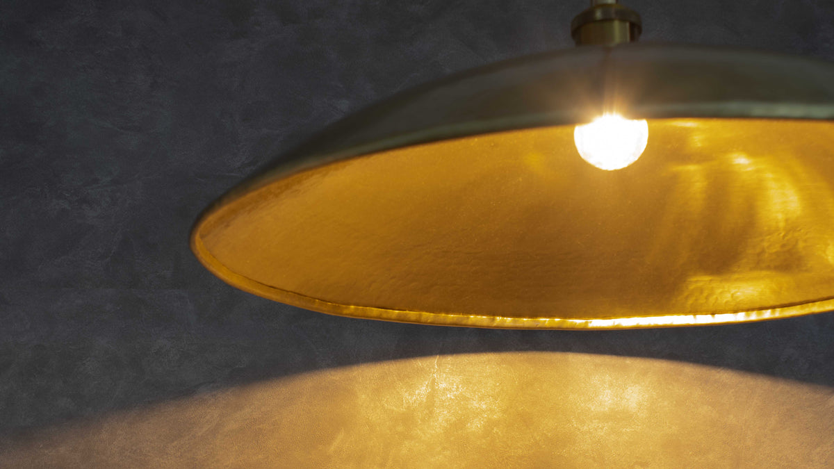 Hammered Brushed Brass Pendant Light
