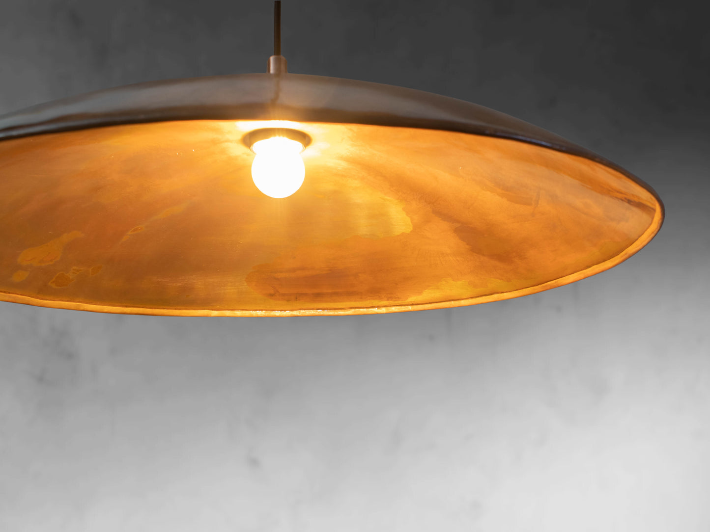 Oxidized Copper Flat Pendant Light