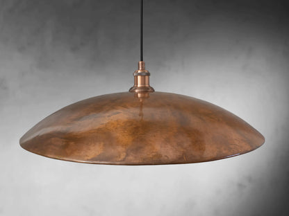 Oxidized Copper Flat Pendant Light