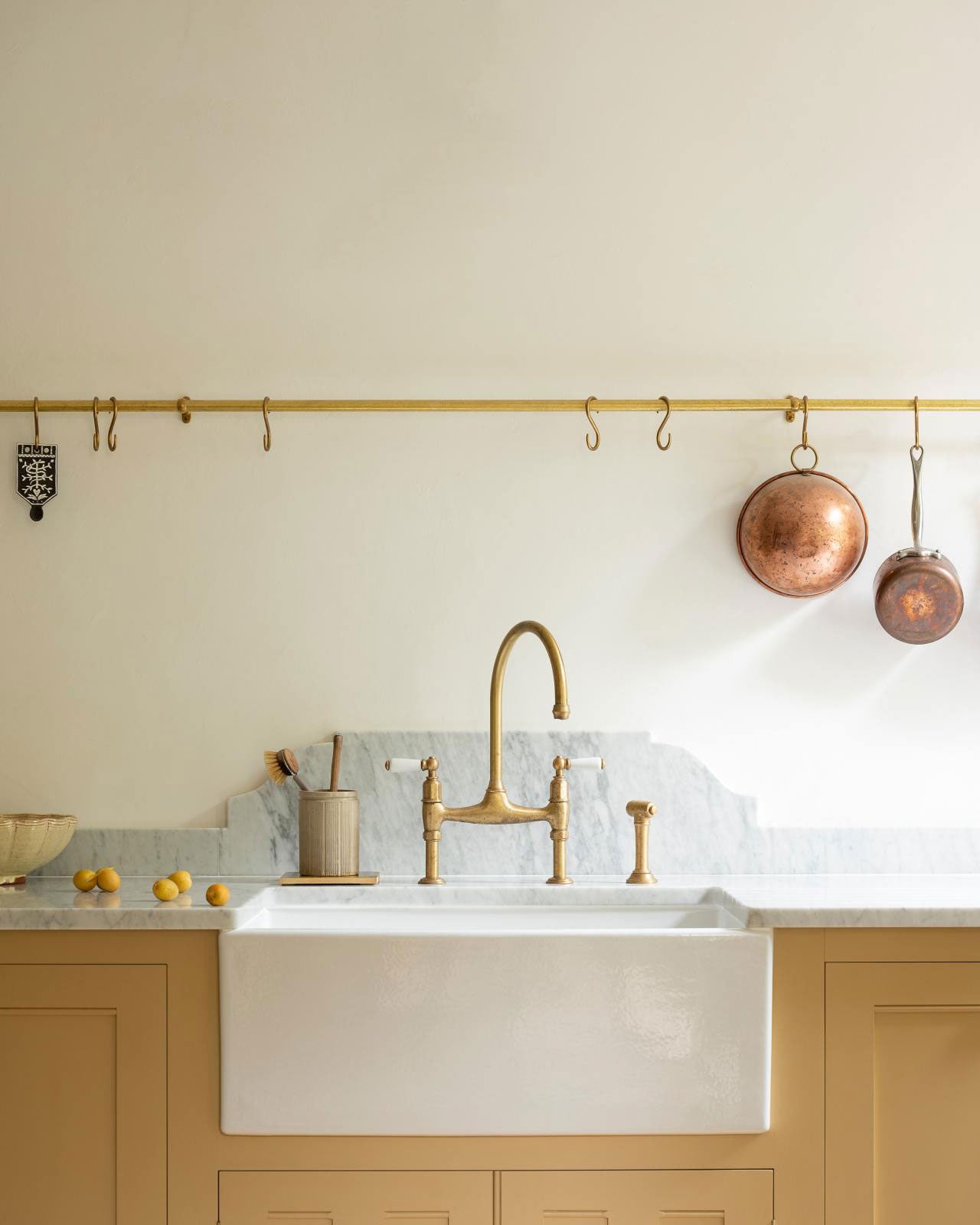 Unlacquered Brass Kitchen Hanging Rail