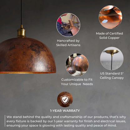 Copper Dome Pendant Light