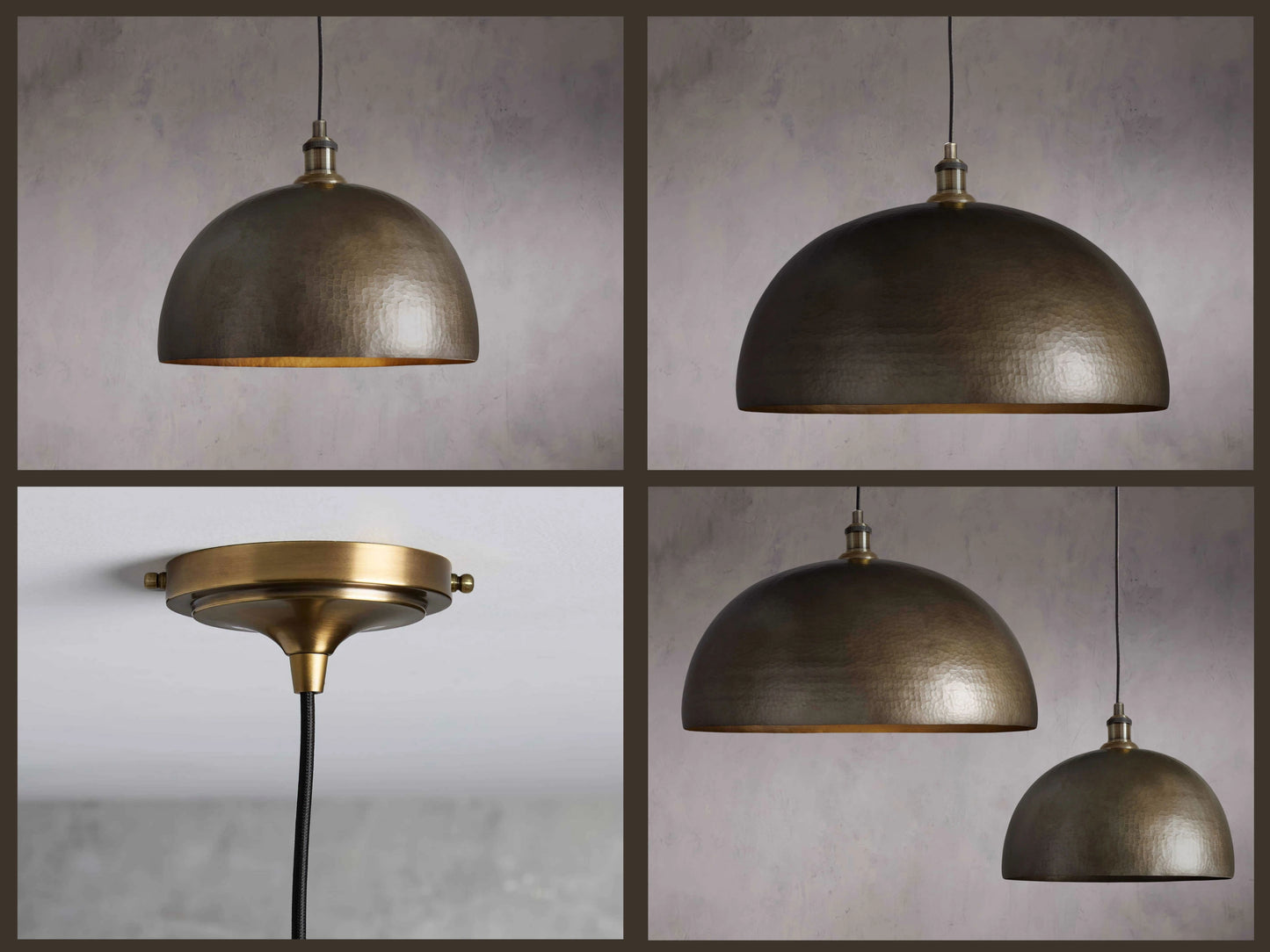 Hammered Bronze Dome Pendant Light