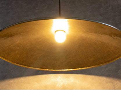 Low Profile Flat Bronze Brass Pendant Light