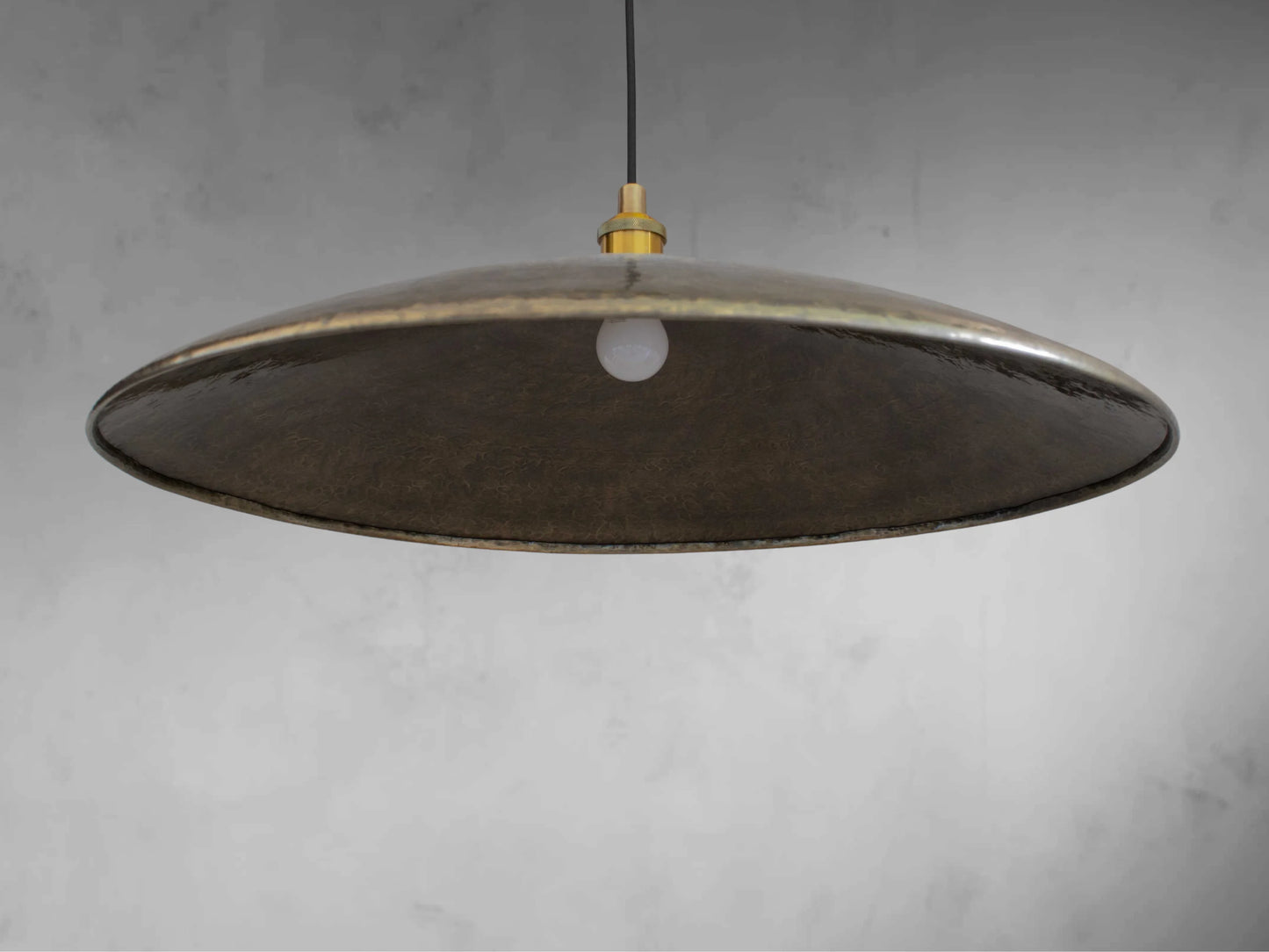Low Profile Flat Bronze Brass Pendant Light